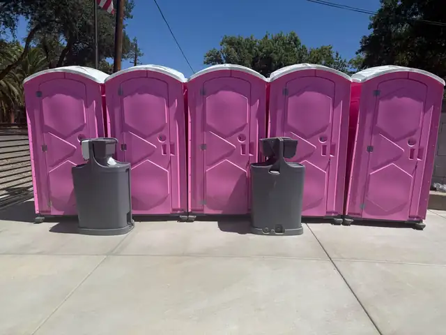 Portable toilet rental setup